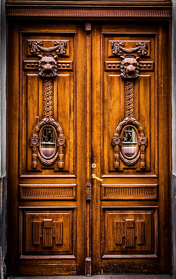 hnědý, dřevěný, vedle sebe, dveře, architektura, design, sochařství, umění, dřevo - materiál, Zavřeno, vchod