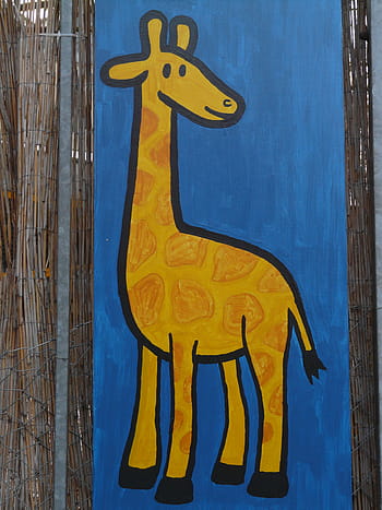 giraffe, comic, figure, paint, cartoon character, drawing, funny, animal, cheerful, happy
