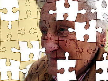 edited, jigsaw puzzle frame photo, woman, person, brown, jacket, jigsaw puzzle, old people's home, retirement home, civilian service, care