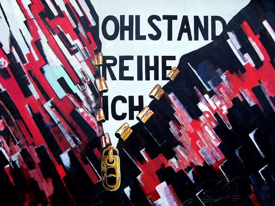 graffiti, Berlínská zeď, zeď, Berlín, východní galerie, umění