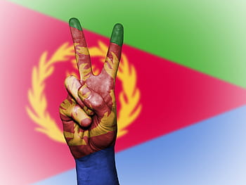 Eritrea, fred, hånd, nation, baggrund, banner, farver, Land, flag, grafisk, ikon