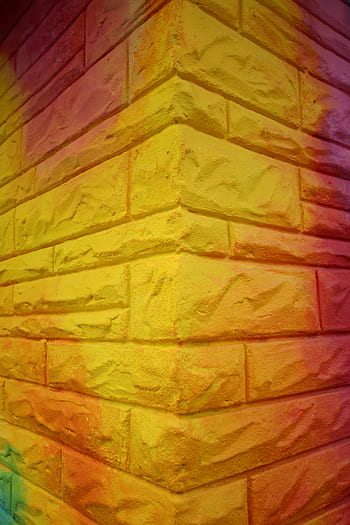 colorful, brick, wall, corner, building, urban, street, design, art, pattern, paint