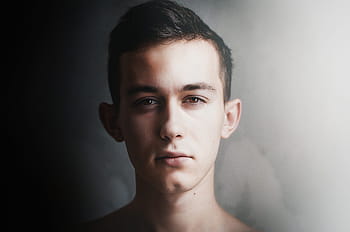 portret mężczyzny, chłopak, cień, czarny, biały, zbliżenie, kontrast, Model, mężczyzna, portret, osoba