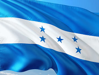 mávání, modrý, bílý, pruhovaný, den vlajek, během dne, mezinárodní, vlajka, Honduras, Střední Amerika