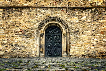 fotbalová branka, brána, dveře, vstup, historicky, portál, architektura, středověk, zdivo, zeď, nostalgie