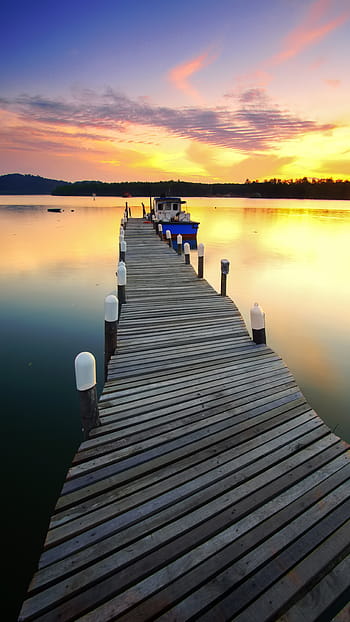 muelle, cuerpo, agua, plataforma, mar, océano, puente, cielo, simple, pacífico, madera