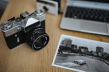 Vintage, kamera, Retro, kayu, fotografi, hitam dan putih, foto, analog, lensa, Tua, Zenit
