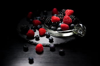 raspberry, blackberry, bluberry lot, dark mood food, lichtspiel, berries, raspberries, fruits, sweet, food, vitamins