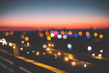 noite luzes de natal, noite, luzes de natal, cidade, resumo, bokeh, natal, decoração de natal, paisagem urbana, sem nuvens, colorido