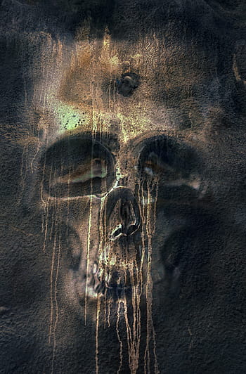 hnědý, bílý, ilustrace lebky, fantazie, lebka a zkřížené hnáty, zvláštní, odkapávat, nadreálný, lebka, dramatický, mystický
