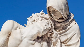 mary statue, Jesus, statue, pieta, christ, passion, basilique, church, marseille, sculpture, monument