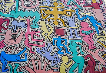 Keith Haring, Murals, Art, Graffiti, art, graffiti, wall, color, artist, drawing, road, street art