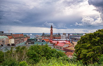 město, panoráma města, budova, architektura, nebe, mraky, helsingborg, Švédsko, Skandinávie