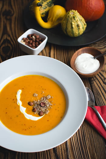 autumn pumpkin soup, healthy, paleo, pumpkin, soup, wood, food, vegetable, pumpkin Soup, meal, squash - Vegetable