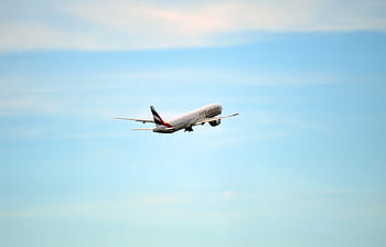 bianca, rosso, cielo, giorno, Emirati Arabi Uniti, Emirates, volo, aereo, aereo di linea, grande, internazionale
