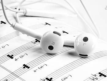 bílé jablko earpods, hudba, sluchátka, bílý, Poznámka, mobilní, pohybliví, telefon, hluk, technologie, hudební nota, elektrické zařízení