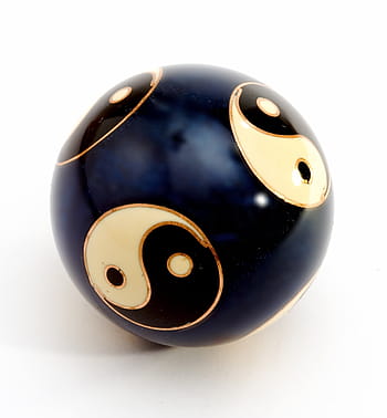 μπάλα, σφαίρα, yin, yang, διακόσμηση, Ασία, ασιάτης, ελεφαντόδοντο, μαύρος, λευκό, μπλε