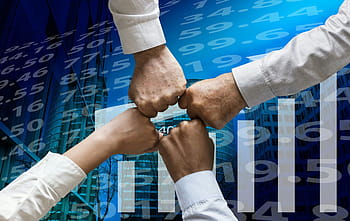 four human fist, economy, profit, stock exchange, pay, increase in, trend, growth, market, share, city