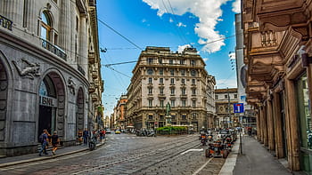 italy, milan, milano, street, architecture, lombardy, city, downtown, cityscape, buildings