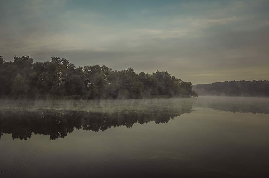 fotografie, tělo, voda, odraz, stromy, tělo z vody, Příroda, jezero, strom, krajina, les