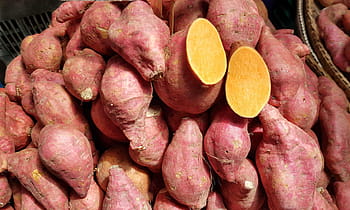 cambodian, sweet, potato, orange, market, marketplace, cambodia