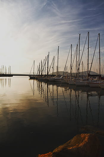 white, boats, water, daytime, nature, river, alke, boat, clouds, sky