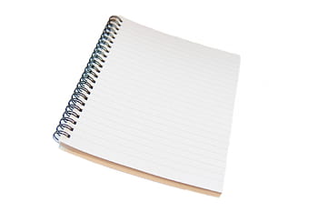 bílá spirála notebook, poznámkový blok, notebook, spirála, lemované, vládl, izolovaný, bílý, Pozadí, papírnictví, psací podložka