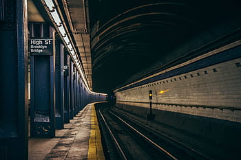 high, st., brooklyn bridge train station, america, city, manhattan, metro, ny, nyc, new york, subway