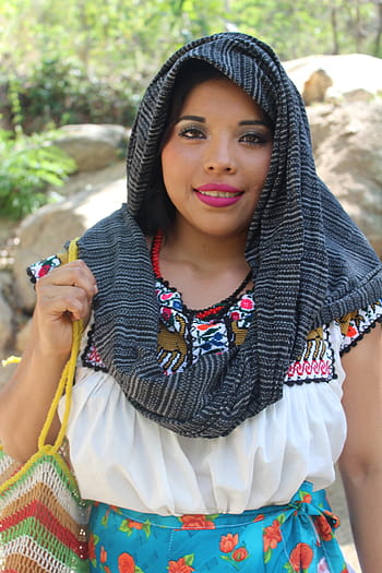 woman, wearing, grey, headscarf, Women, Mexico, Poverty, chatina, traditional clothes, mexican, shawl