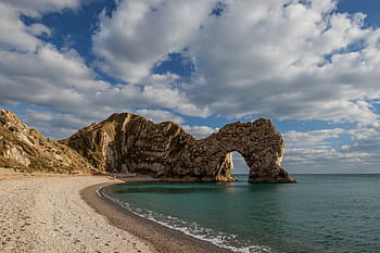 landscape shot, famous, durdle door rock formation, captured, Landscape, shot, Durdle Door, rock formation, Jurassic Coast, Dorset, England