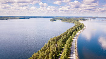 finnish, punkaharju, landscape, summer, lake, being finnish, sky, clouds, tourism, ridge, blue