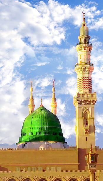 rakkaus, baitullah, Modina, baytullah, Makkah, madina sharif, masjid e nowabi, vihreä kupoli, arkkitehtuuri, pilvi - taivas, uskonto