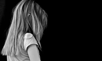girl, black, background wallpaper, sad, desperate, lonely, sadness, thoughtful, child, blond, head