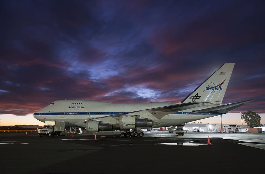 jetliner, boeing 747sp, modified, telescope, nasa, national, aeronautics and space, administration, stratospheric observatory, infrared astronomy, sofia