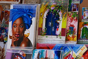 cartagena, colombia, paintings, bright colors, spanish, architecture, painted, street, facade, caribbean, painting