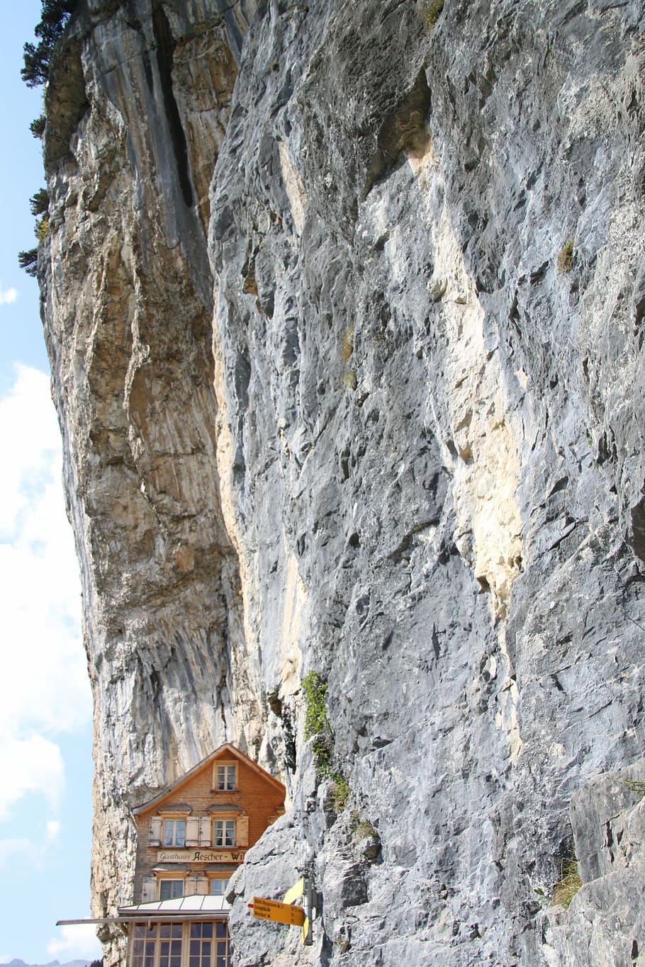 äscher cliff restaurant, restaurace, ebenalp, appenzell, švýcarsko, hory, horská chata, romantický, horské stanice, alpstein, Domov