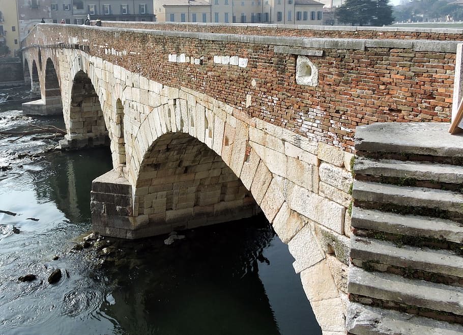Verona, ponte, pietra, antico, monumento, fiume, adige, Italia, ponte - struttura fatta dall'uomo, architettura, storia