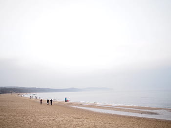 beach, brown, gray, sand, sea, shore, white, people, outdoors, nature, color Image