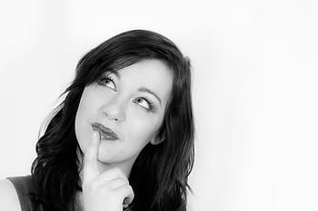 fotografie ve stupních šedi, žena, myslící, ženský, portrét, tvář, mladý, móda, Modelka, osoba, dospělý