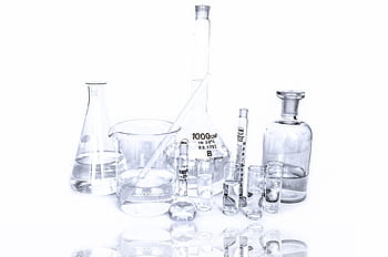 laboratory beakers, white, background, lab, research, chemistry, test, experiment, many, pharmaceutical, medical