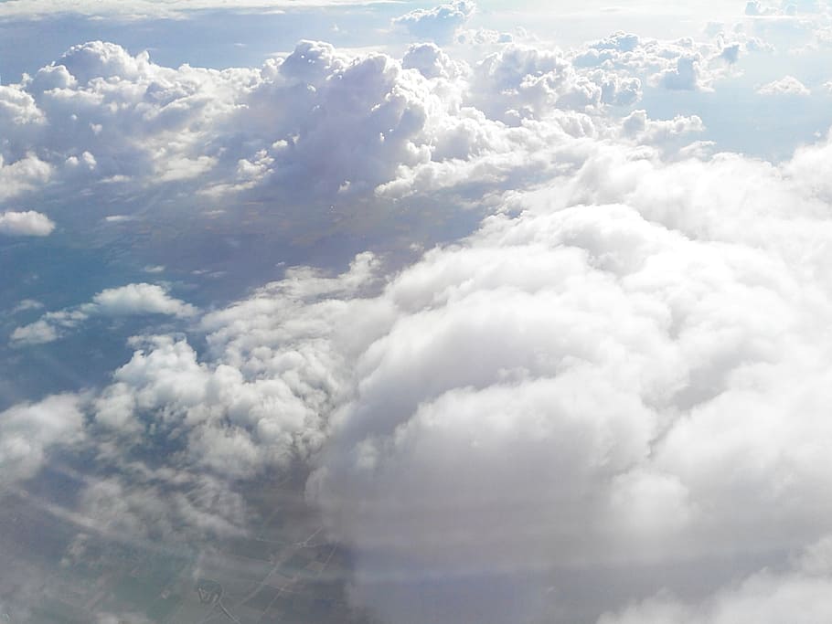 awan, pesawat, penerbangan, di atas awan, dari pesawat, perjalanan, penerbangan liburan, terbang, lalu lintas udara, pandangan, flyer