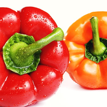 Červené, oranžový, pepř, paprika, bio, zdravý, jídlo, zelenina, jíst, Lahodné, kuchařka