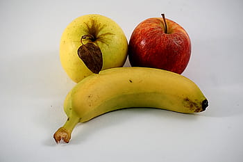 zralý, banán, Červené, žlutá, jablko ovoce, jablka, ovoce, jablko, hrušky, jídlo, rostlina