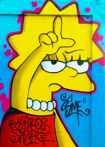 maggie simpson artwork, Graffiti, Loser, Lisa Simpson, lisa, simpson, the simpsons, simpsons, cartoon, girl, american