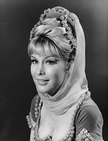 wanita dalam hiasan kepala, barbara eden, aktris, retro, tv, seri, saya memimpikan jeannie, bintang, hollywood, televisi, vintage