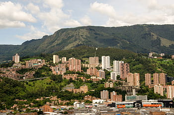Medellin, Colombia, City, Antioquia, cityscape, view, panorama, clouds, mountains, hill, green