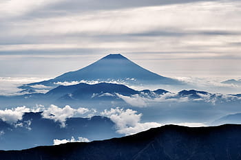 krajinářské fotografie, mt fuji, silueta, mrak, krajina, jižních Alp od výhledu, sopka, říjen, Japonsko, hora, mrak - nebe