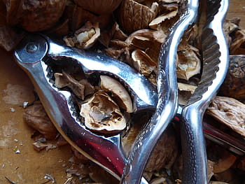 gusci di noce, schiaccianoci, Noci, noccioline, crepa, Aperto, strumento