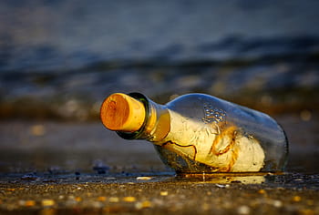 clear, glass bottle, cork, message in a bottle, bottle, sea, message, wreck, letter