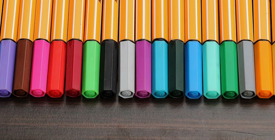 colored pencils, colorful, paint, color, art, painter, painting, leave, felt tip pens, pens, draw